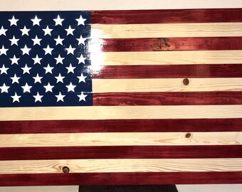 Wood American Flag, Original "Stars & Stripes"