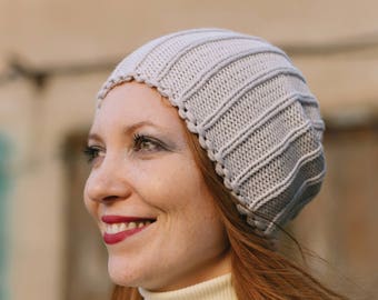 Women beanie, pure merino wool