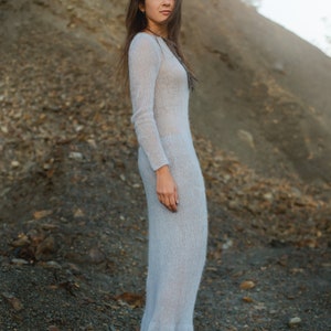 Mohair maxi dress / Winter dress / Beautiful warm dress / Handknit dress image 3