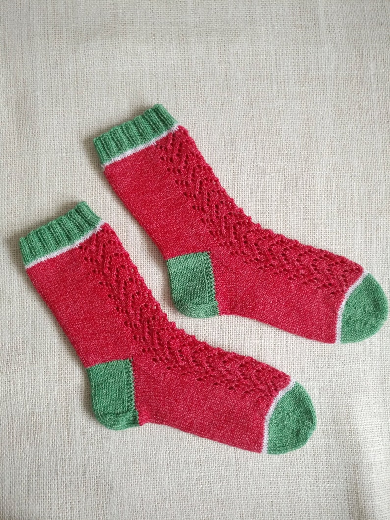 Rote Socken / Beeren Socken / Größe 37-38 image 1