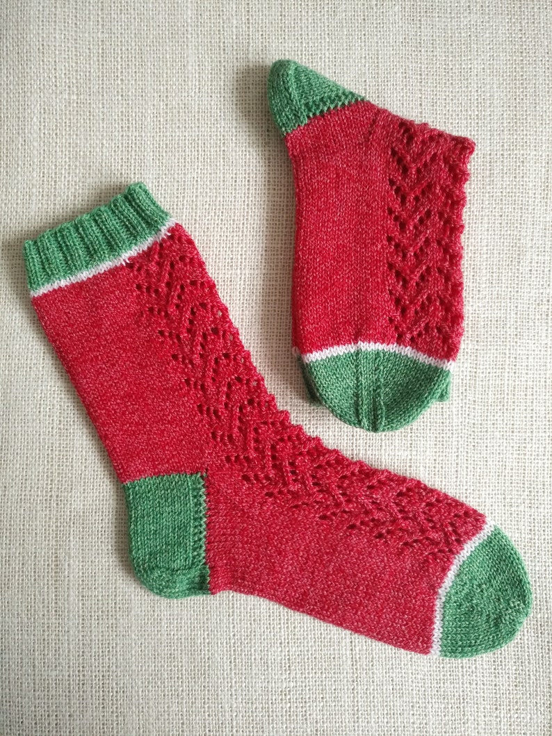 Rote Socken / Beeren Socken / Größe 37-38 image 4