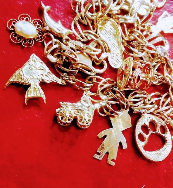 Antique gold charms for bracelets hot sale
