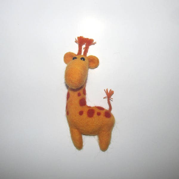 Felted Giraffe Toy. Needle Felted Natural Wool Toy. Handmade Unique Stuffed Animal. Cute Funny Girrafe Gift. Christmas Tree Decoration