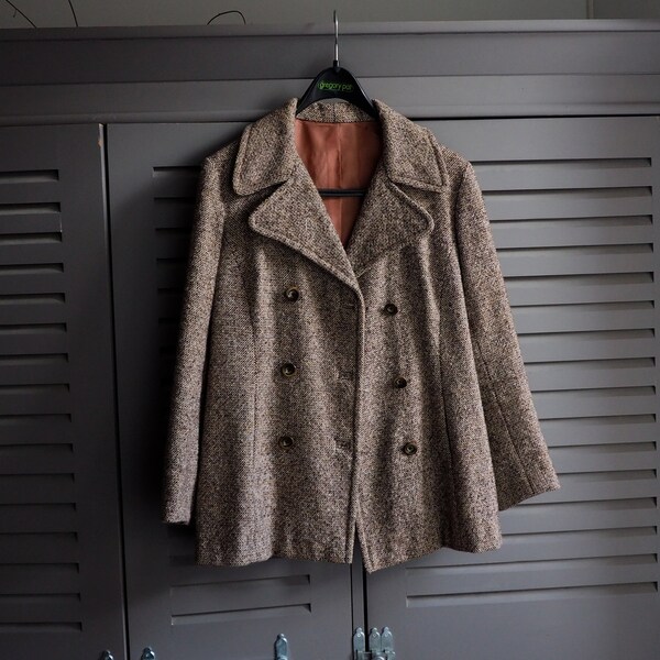 veste marron double boutonnage vintage