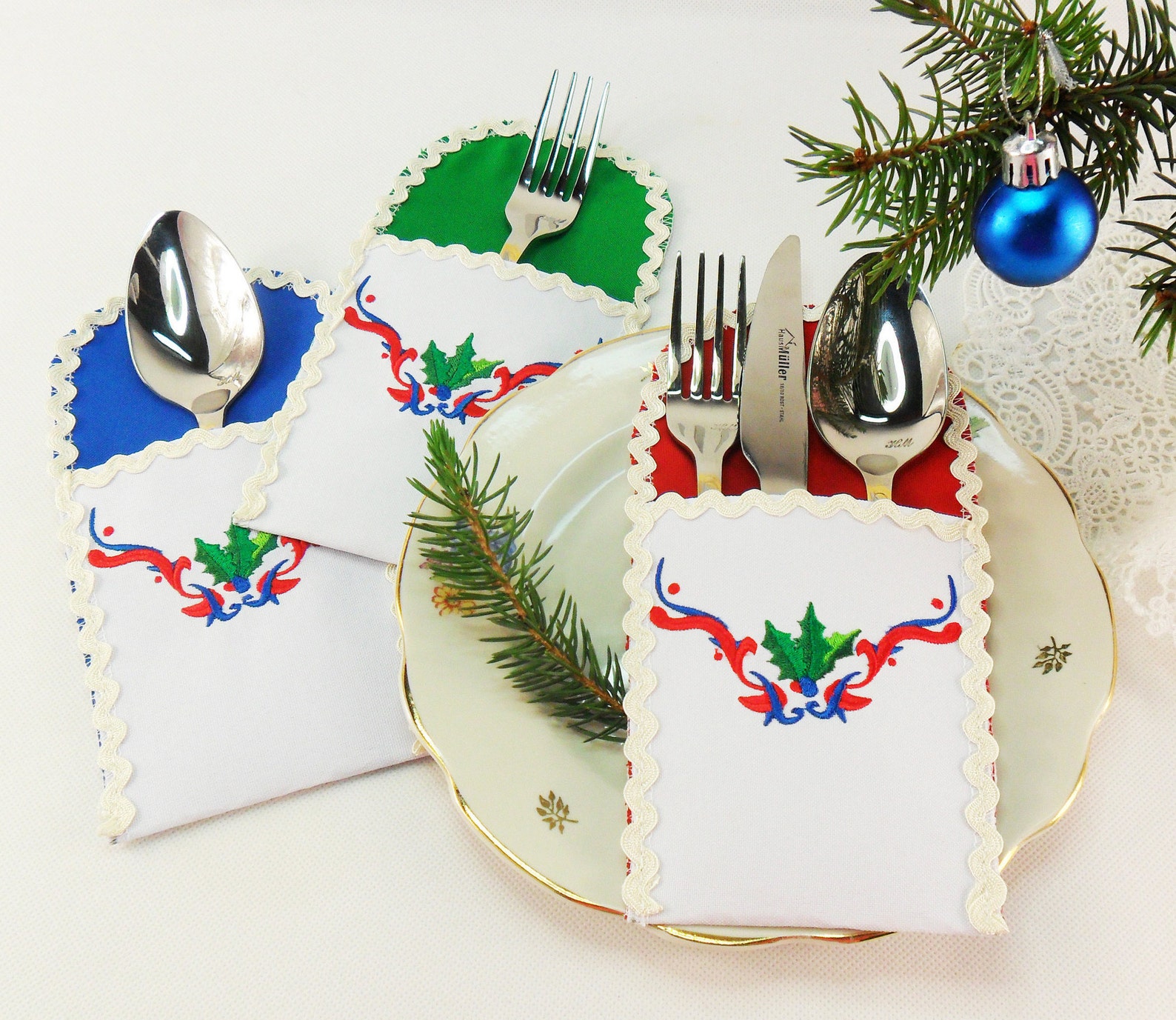Cutlery Holders for Christmas Set of 6 Christmas Holders Etsy
