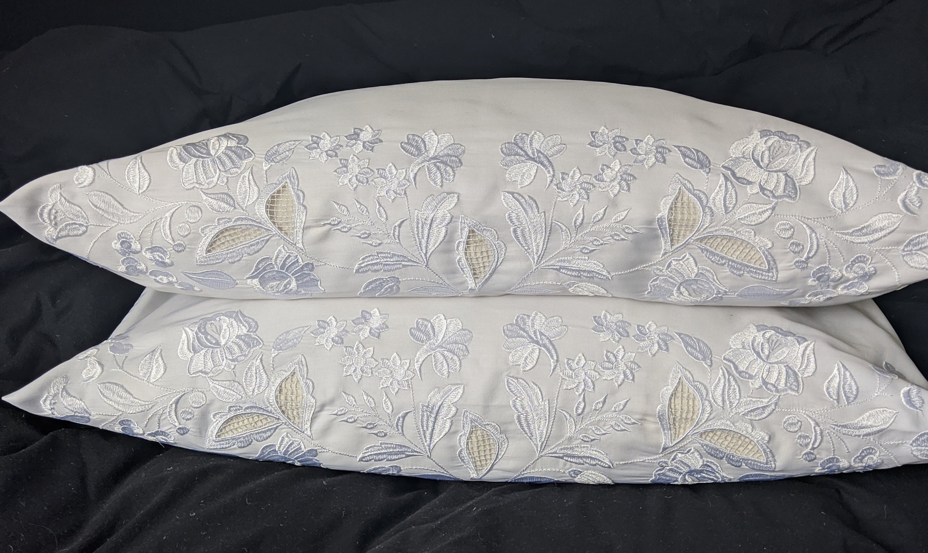 Embroidered cutwork white pillowcase Satin natural pillowcase Etsy