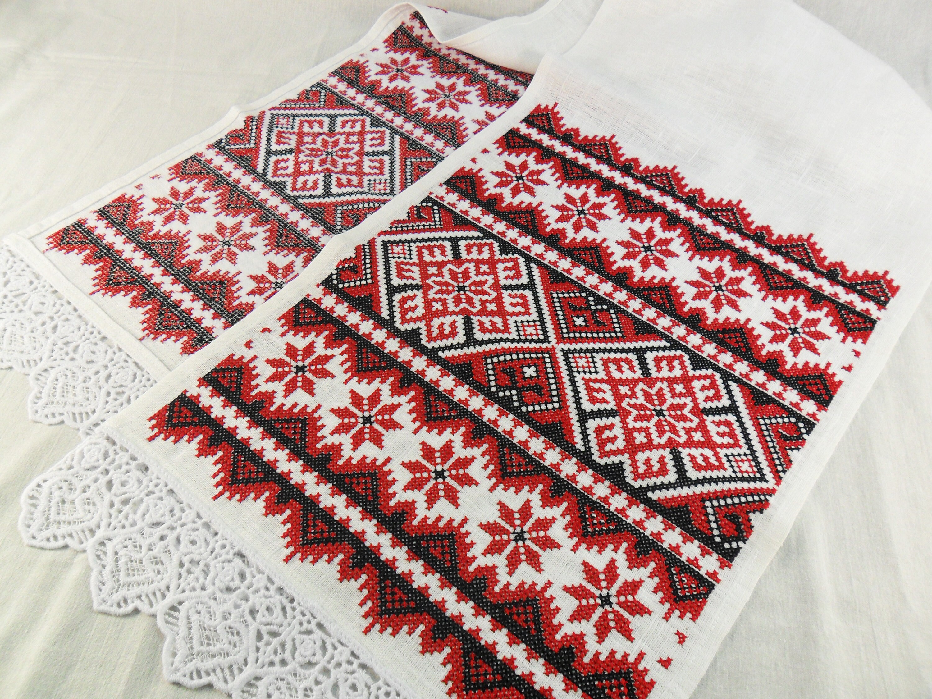 Rustic linen table runner Ukrainian embroidered table runner Etsy