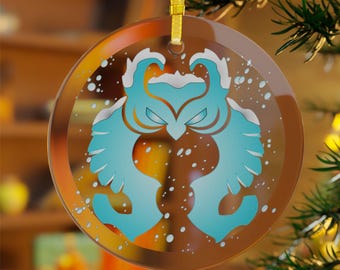 Snowy Omega Owl  |  Glass Ornament