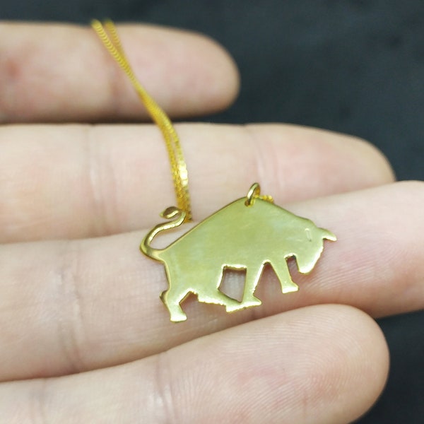 gold toro necklace - Gold Taurus necklace - zodiac toros pendant - zodiac jewelry taurus - zodiac necklace taurus - horoscope jewelry