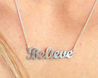 custom name necklace silver