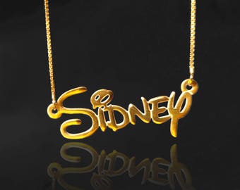Name necklace disney font discount