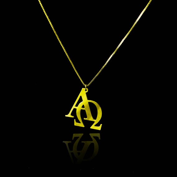 alpha omega pendant gold