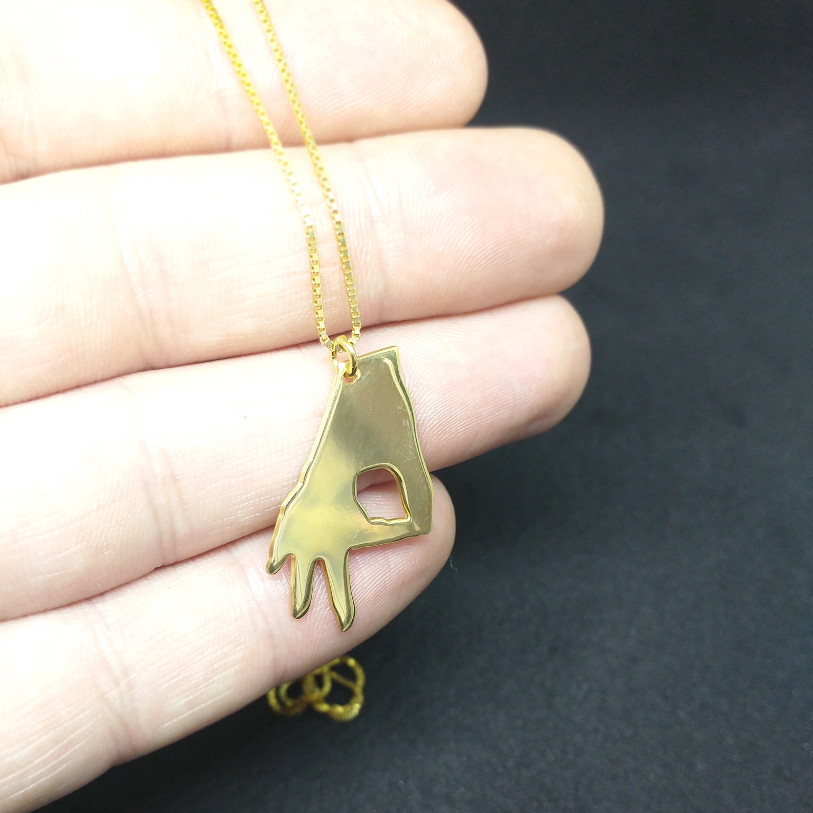 Circle Hand Game Necklace Gotcha Necklace Made You Look Etsy