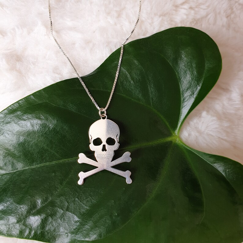 Skull charm Skull Pendant Necklace Sterling Silver 925