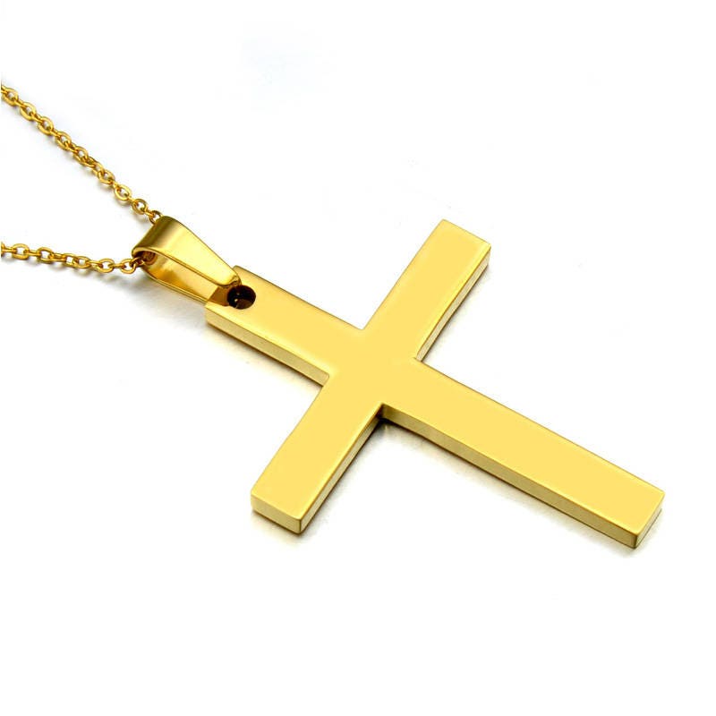 14k Gold Cross Necklace Men Cross Necklace for Boys Cross - Etsy