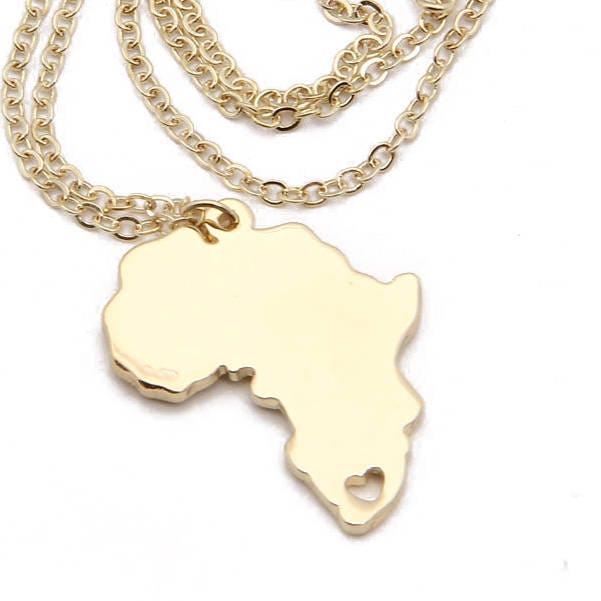 Inkl Halskette Gold Farbe Landkarte Anhänger Zubehör LUXUS Afrika Anhänger 