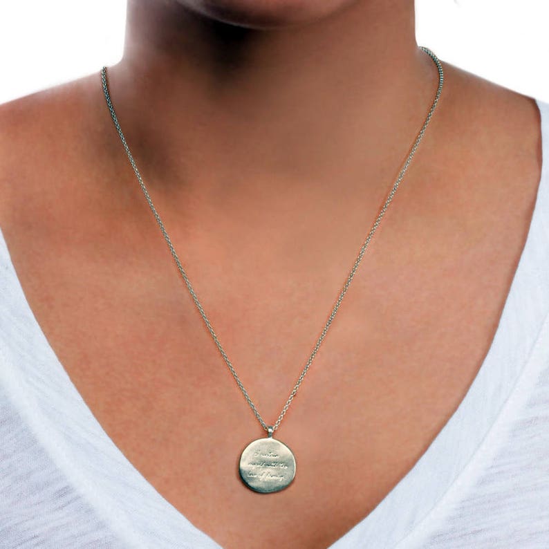 Gold Engraved Pendant Engraved Necklace in Gold Massage Etsy