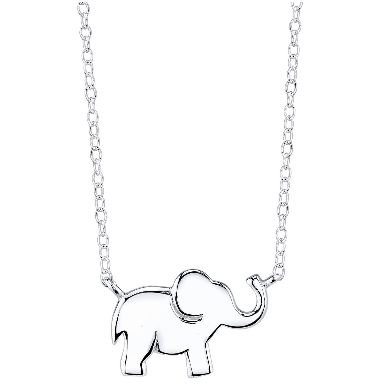 Elephant Necklace Silver Elephant Pendant Elephant Charm Etsy