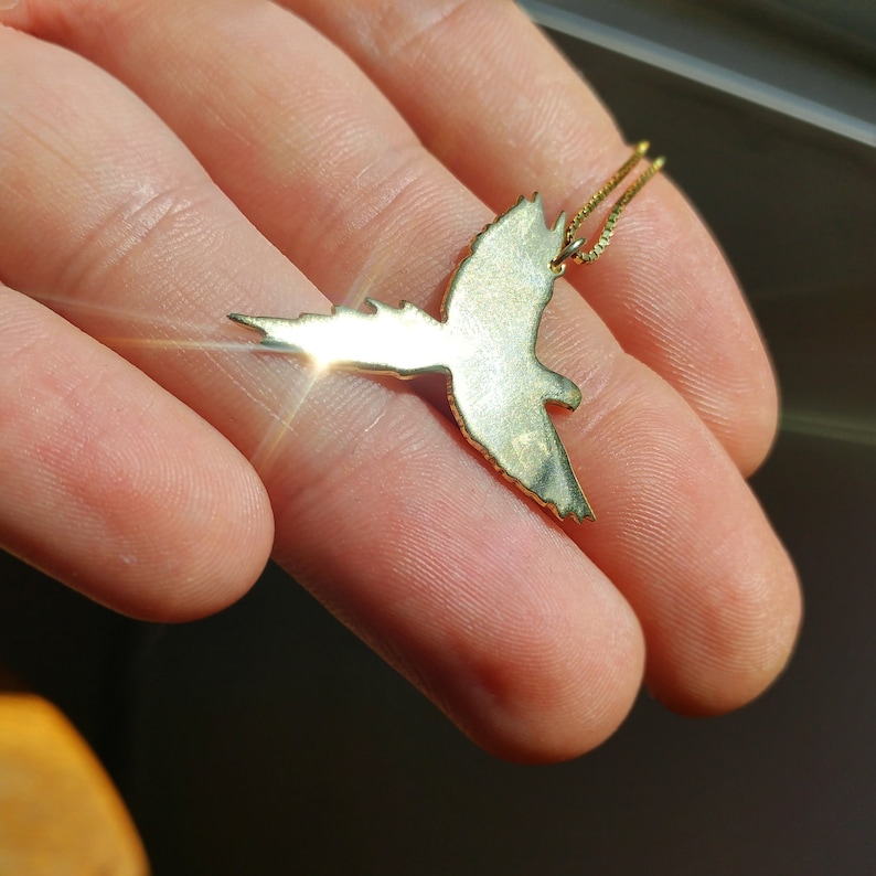 Gold Phoenix Necklace 14k Gold Phoenix Bird Pendant Bird Etsy Canada