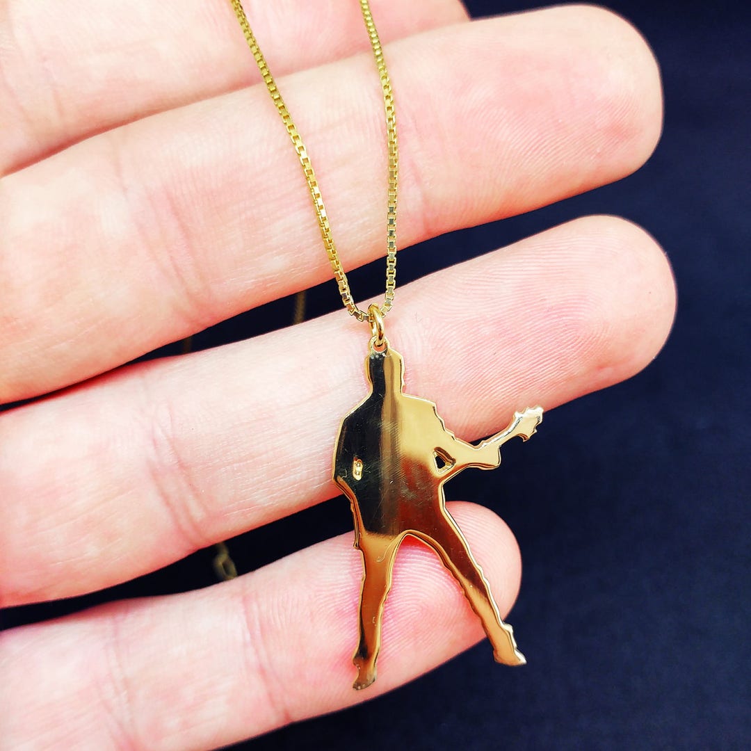 Rockstar Necklace Personalized Engraved Guitarist Necklace Guitarist