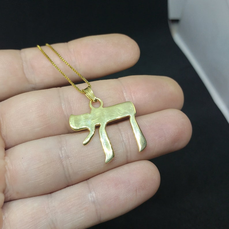 Gold Chai Pendant gold Jewish jewelry Chai necklace woman Etsy