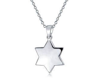 Sterling Silver Magen David necklace, Jewish Star necklace, étoile de David