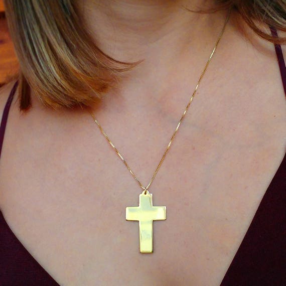 Gold Cross Necklaces For Women Larg Pendant - Large Gold Cross Pendant
