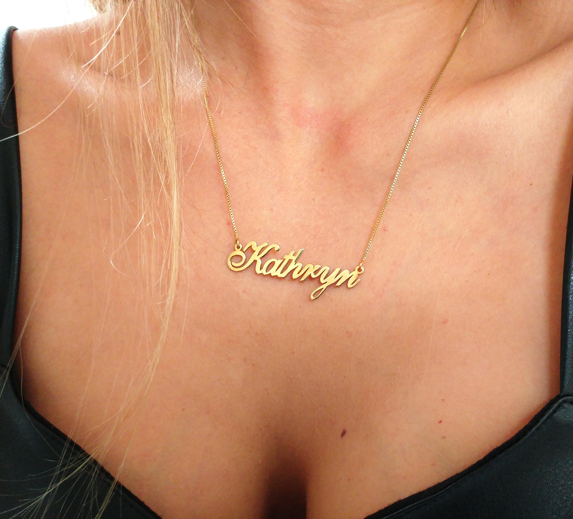 My name necklace review gold name chain personalized gift Etsy