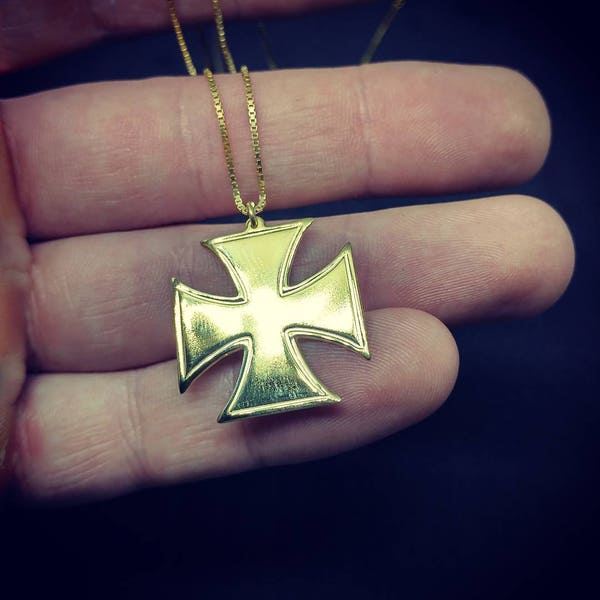 gold cross pattée - croix pattée - cross Pate - Iron Cross - cross patty - 14kt Gold Christian cross - French cross necklace - croix collier