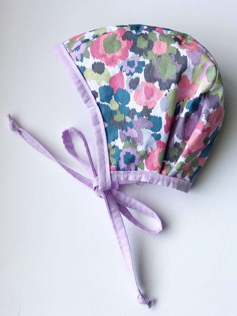 spring baby bonnet colorful bonnet handmade bonnet modern bonnet Watercolor baby bonnet girl sun bonnet