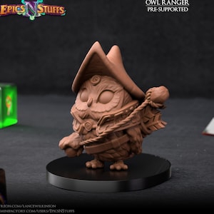 Owlkin Ranger, 3D Printed, Dungeons and Dragons miniature, Statue, Model, Epics'N'Stuffs