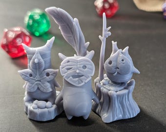 Tree Spirit Bundle, 3D Printed, Dungeons and Dragons miniature, Statue, Model, Zelda, Korok, Epics&#39;N&#39;Stuffs