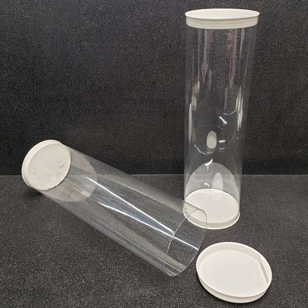 Emballage de présentoir de rangement pour travaux manuels en tube de plastique transparent de 12 x 3 1/2 po pour chemises, tabliers, foulards, gants, balles, perles, bâtonnets, pièces de rechange