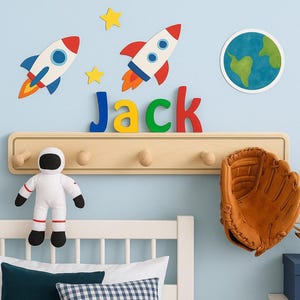 Colorful kids Coat Rack with Personalized Name - Fast delivery afbeelding 3