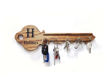 Personalized Wood Key Holder for Wall, Wedding, Housewarming, Home Décor Gift