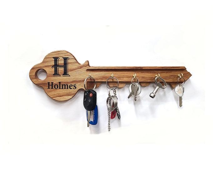 Personalized Wood Key Holder for Wall, Wedding, Housewarming, Home Décor Gift