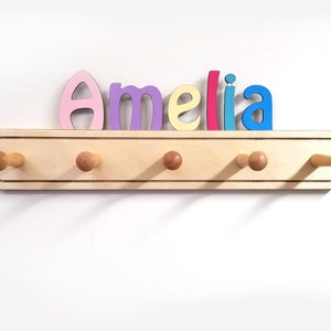 Colorful Kids Coat Rack With Personalized Name - Fast Delivery - Etsy