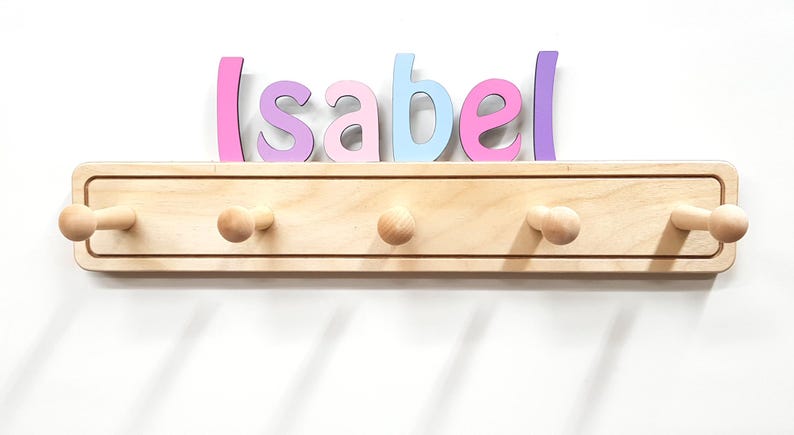 Colorful kids Coat Rack with Personalized Name - Fast delivery afbeelding 12