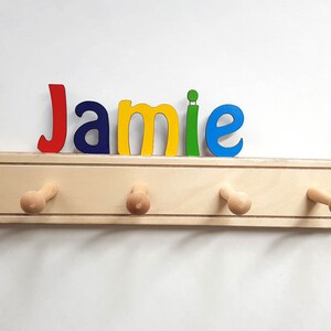 Colorful Kids Coat Rack With Personalized Name - Fast Delivery - Etsy
