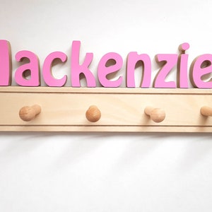 Colorful Kids Coat Rack With Personalized Name and Optional | Etsy