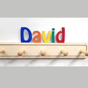 Colorful Coat Rack with Personalized Name - Fast delivery