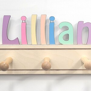 Colorful kids Coat Rack with Personalized Name - Fast delivery afbeelding 11