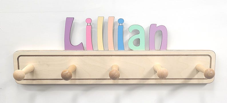 Colorful kids Coat Rack with Personalized Name - Fast delivery afbeelding 11