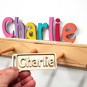 Colorful Kids Coat Rack With Personalized Name and Optional - Etsy