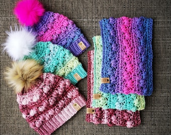 Three's a Cloud Beanie and Cowl Set PDF pattern