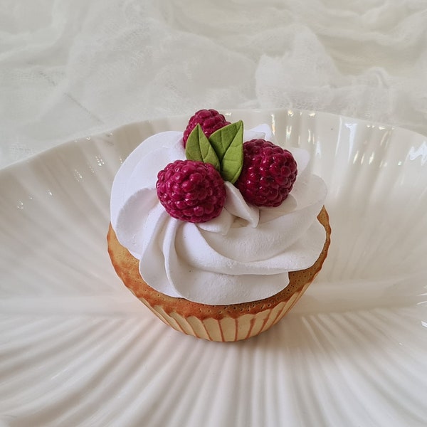 Fake cake raspberry, faux cupcake, fake cupcakes, fake food, prop food, faux cake, photo props, artificial cake, artificial food, raspberry