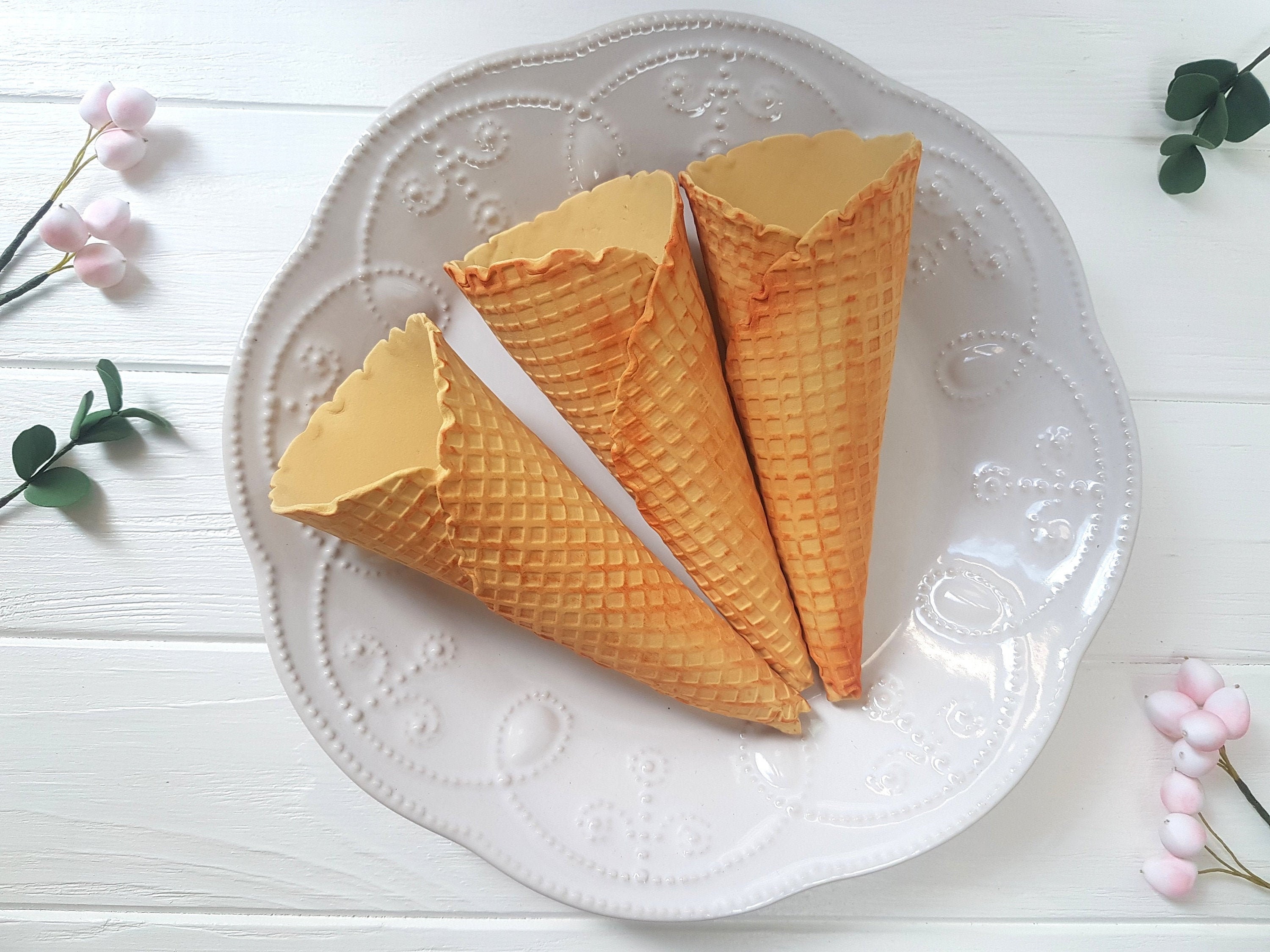 Fake Waffle Cone With a Rounded Edge, Fake Ice Cream Cone, Waffle Cone