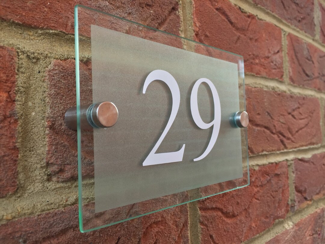 Modern House Sign Door Number Street Glass Effect Acrylic - Etsy