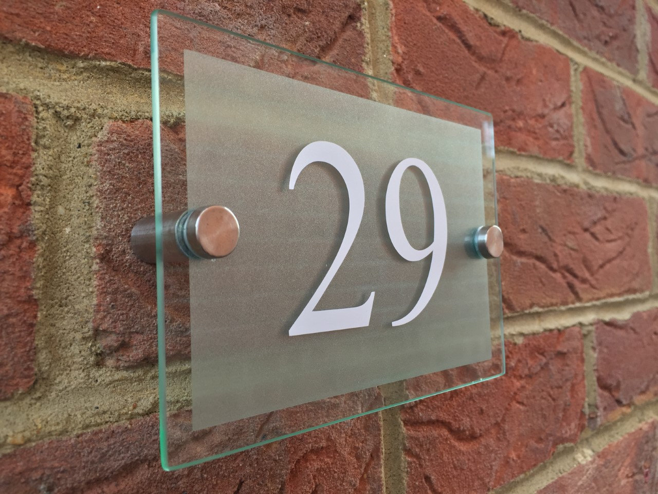 MODERN HOUSE SIGN PLAQUE DOOR NUMBER STREET GLASS EFFECT ACRYLIC HOUSE NAME 