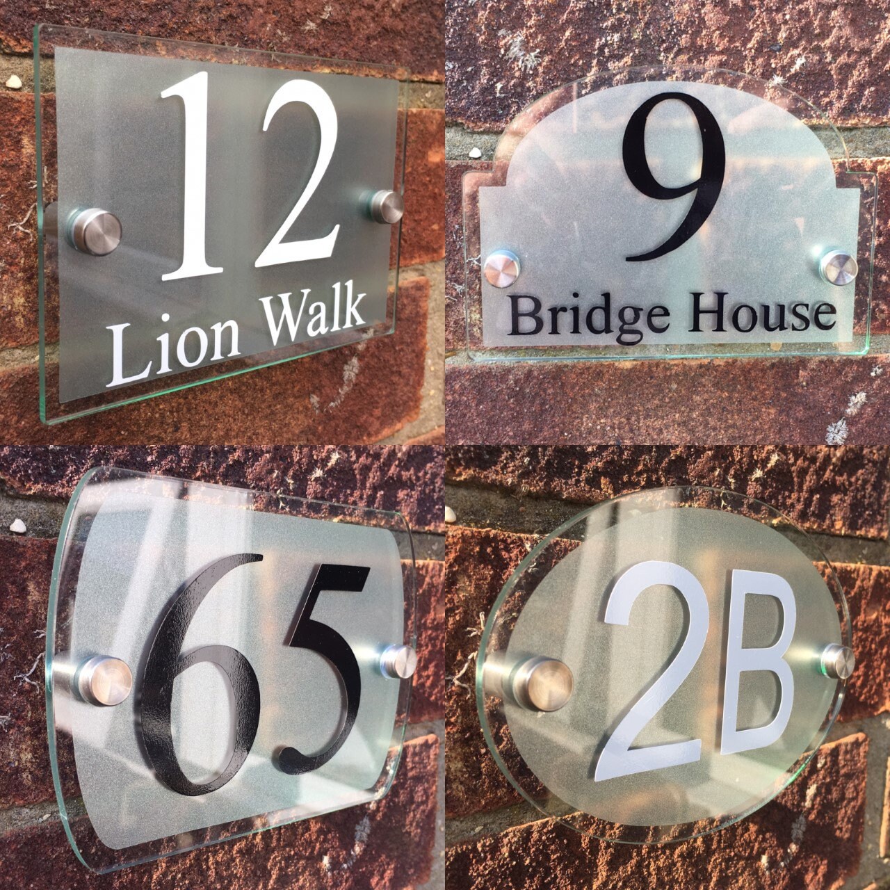 Modern Round House Sign Plaque House Door Number Street ACRYLIC Sign GLASS STYLE 